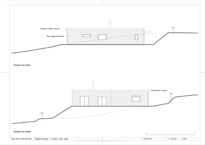 ritning villa fasad elevation ritning
